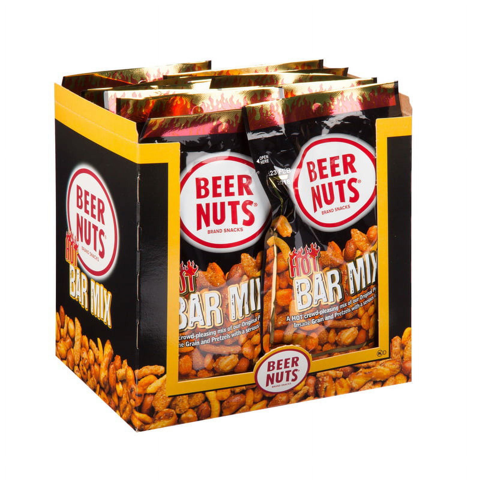 (Price/Pack)Beer Nuts Value Pack Hot Bar Mix 3.25 Ounces Per Pack - 12 Per Box - 4 Per Case
