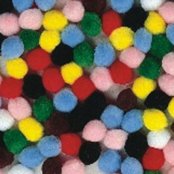 (Price/Pack)S&S Worldwide Pom Poms 1/2" - Assorted colors