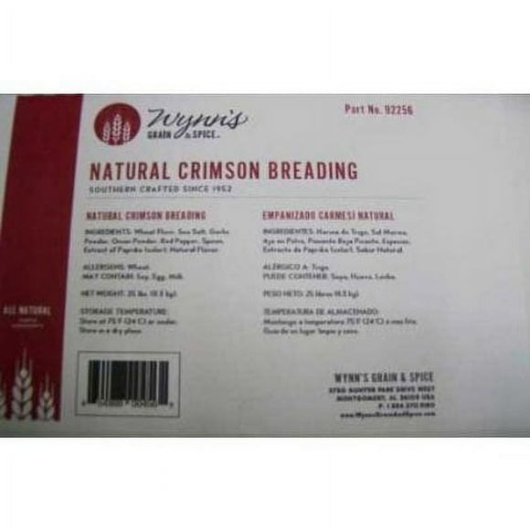 (Price/Pack)Wynn'S Grain & Spice Natural Crimson Breading 25Lb