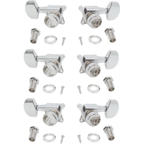 (Price/Package of 6)Kluson P-GKLU-KL3801N Tuners - Kluson, 3 per side, Locking, Large Metal knob, Nickel
