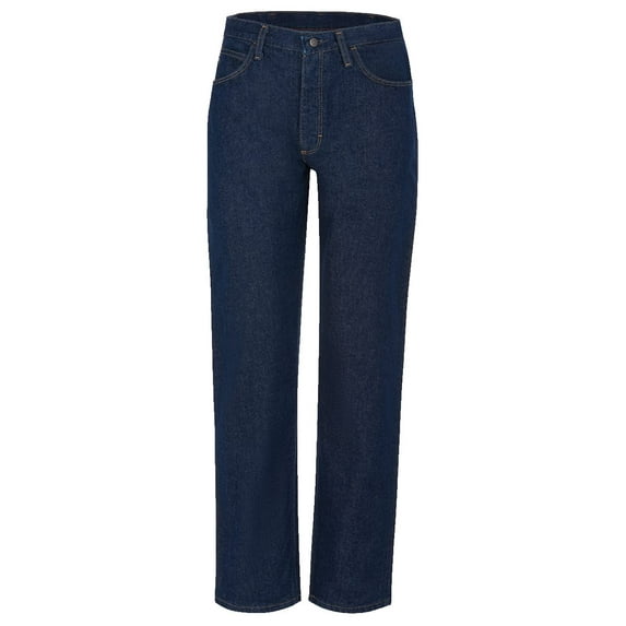 (Price/Pcs)Bulwark PEJ4DW Men's Pre-Washed Denim Jean - Pej4 - Blue-Blue-36-32 
