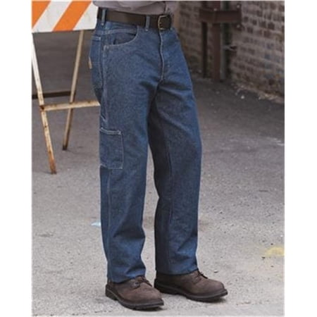 (Price/Pcs)Bulwark PEJ8 Stone Wash Denim Dungaree-Stonewash-30-Unhemmed
