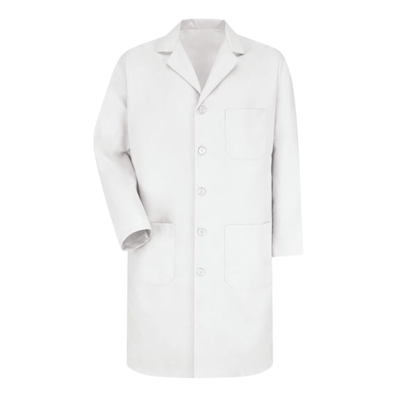 (Price/Pcs)Red Kap KP14 Men's 5 Button Lab Coat-White-LONG-48 