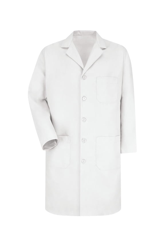 (Price/Pcs)Red Kap KP14 Men's 5 Button Lab Coat-White-LONG-48 