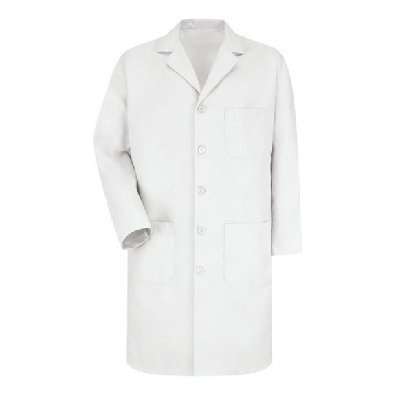 (Price/Pcs)Red Kap KP14 Men's 5 Button Lab Coat-White-Regular-56&nbsp;