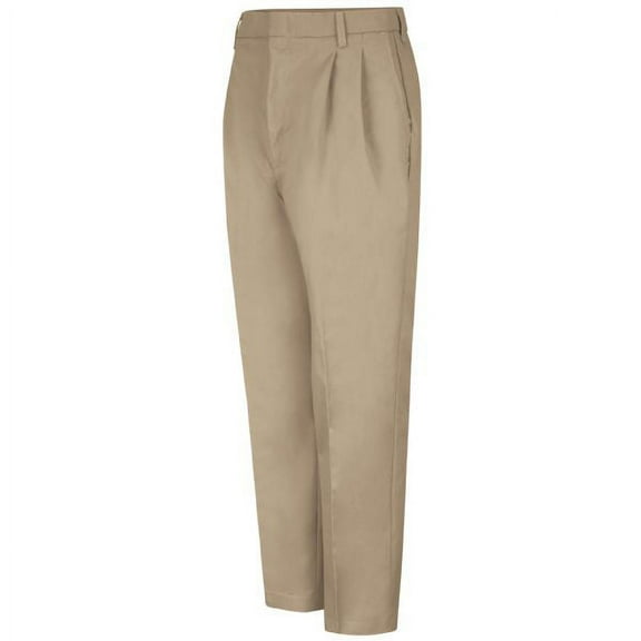 (Price/Pcs)Red Kap PT38 Men's Brushed Twill Slacks-Khaki-30-Unhemmed