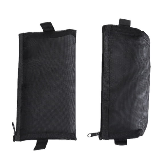 (Price/Piece)Zippered Nylon Mesh Jewelry Pouch Pen Pouch Clear Storage Mesh Pouch Travel Cosmetic Bags(Gray, Black, White, S-L)-Black-S