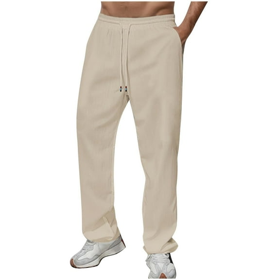 Cargo Pants for Men Elastic Waist Breathable Comfortable Soft Beach Casual Full Length
