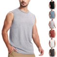 thumbnail image 1 of Price Reduction Alert 50% Off! Summer Fashion Mens Tank Tops Solid Color Exercise Close-fitting High Resilience Round Neck Fitness Short-sleeved, 1 of 6