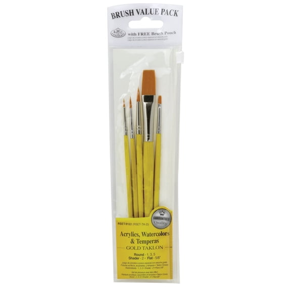 Royal & Langnickel 5pc Golden Taklon Variety Brush Set