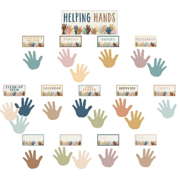 Teacher Created Resources Everyone is Welcome Helping Hands Mini Bulletin Board Set