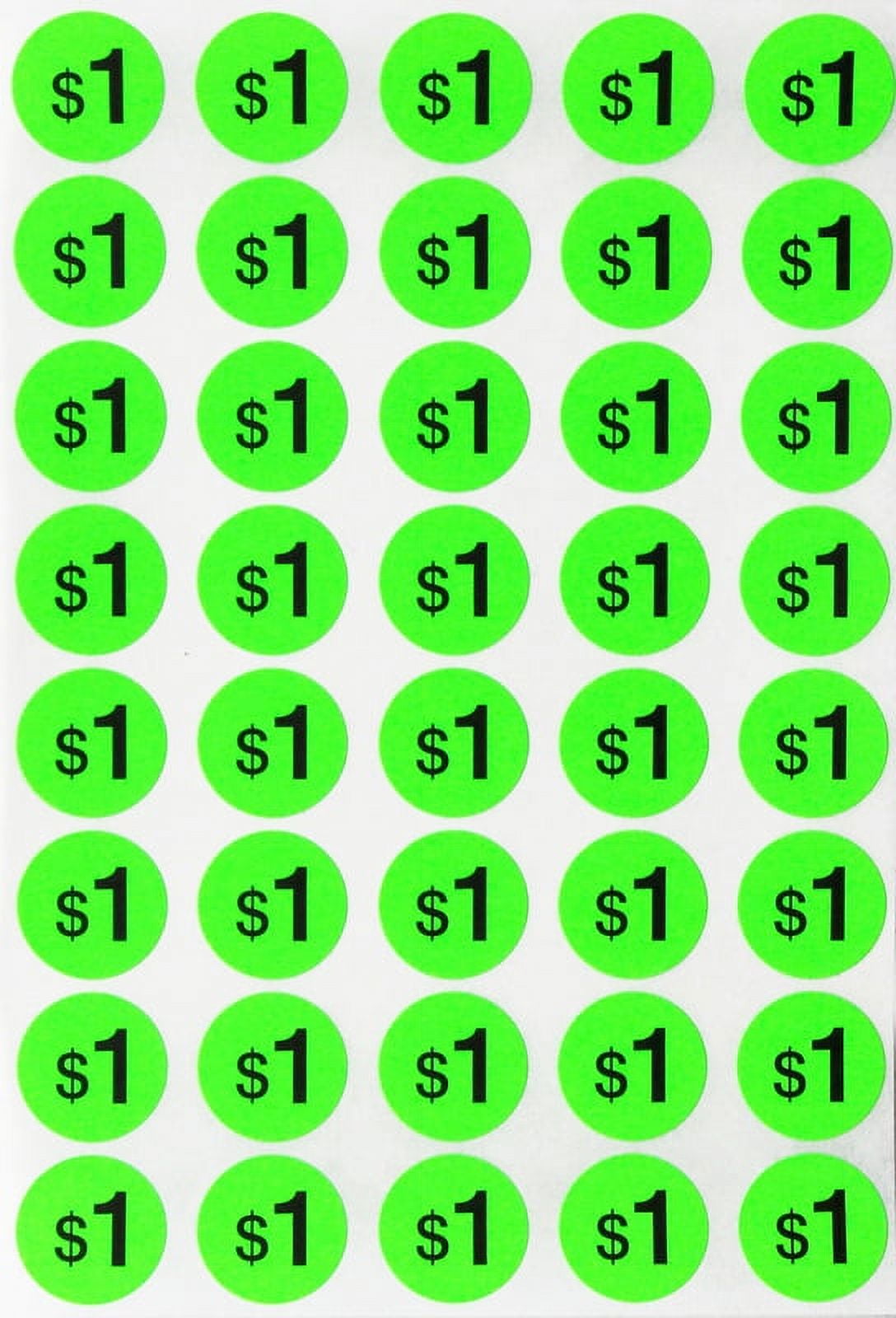Oval Price Tag Sticker (1-3/8 x 3/4, 300 Stickers per Roll, Green) for  Retail & Yard Sales 
