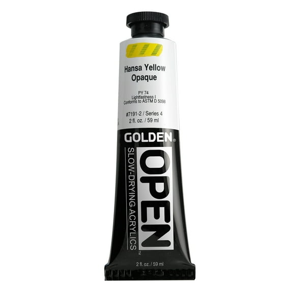 Golden Open Acrylics - Hansa Yellow Opaque, 2 oz Tube