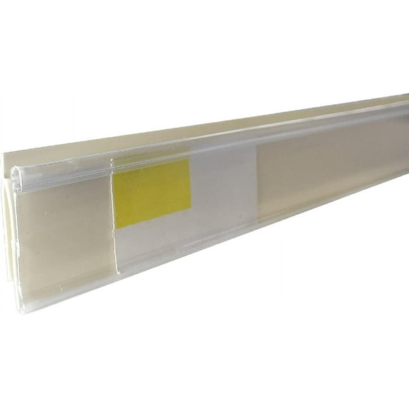 Price Tag molding and Ticket Holder for Retail Shelf Labels with Promotion Tag Grip Strip | Lozier, Maddix, & Gondola Shelving | 47.625"L x 1.25"H Labels | 50 Pack | Cream