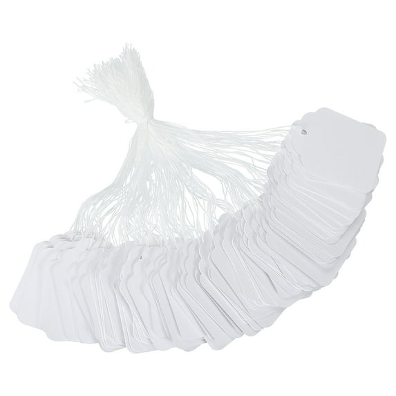 Price Tags Writable Labels Display Label Hang Tag with Elastic String for Clothing Homemade Pricing White 1.77"x1.38"