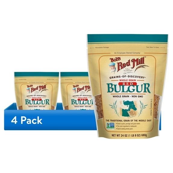 (4 pack) Bob's Red Mill Bulgur Wheat, Shelf Stable, 24 oz Bag