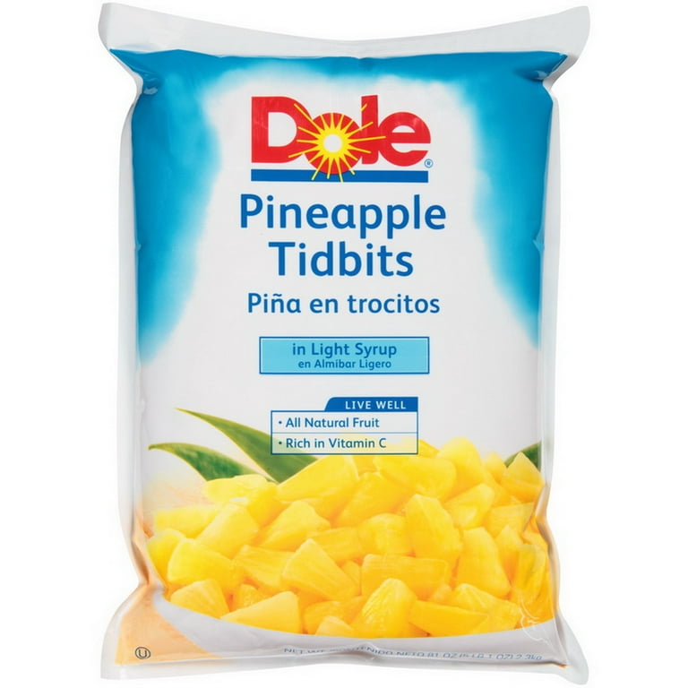 Price/case)Dole In Light Syrup Tidbit Pineapple 81 Ounce Bag - 6