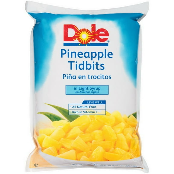 (Price/case)Dole In Light Syrup Tidbit Pineapple 81 Ounce Bag - 6 Per Case