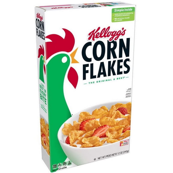Kellogg s Corn Flakes Cereal Box, 12 Ounce, 10 Per Case