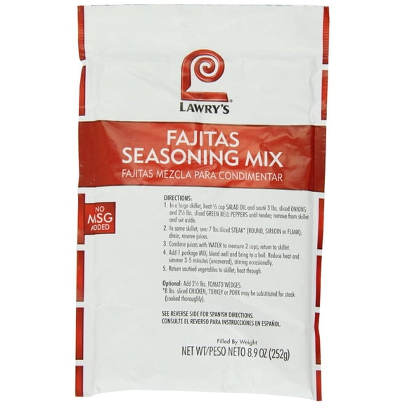 (Price/case)Lawry'S Fajitas Seasoning Mix 8.9 Ounce Bag - 6 Per Case