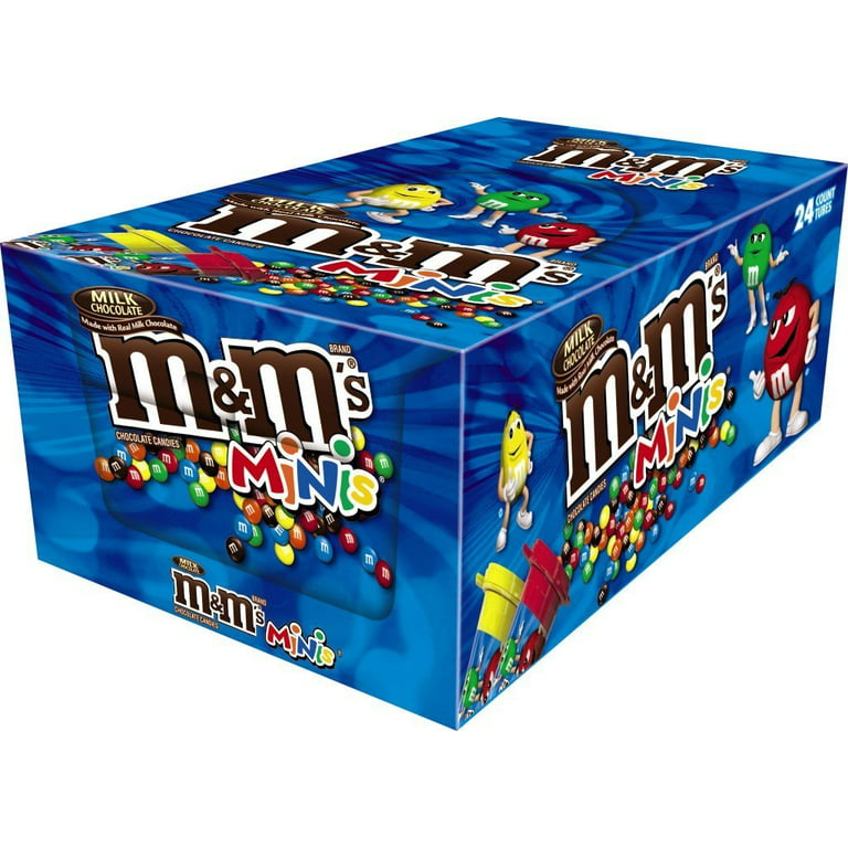 (Price/case)M&M'S Milk Chocolate Mini Mega Tube 1.77 Ounces Per Pack - 24  Per Box - 6 Packs Per Case
