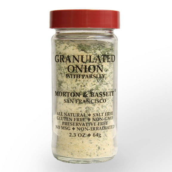 Morton & Bassett Granulated Onion with Parsley, 2.3 oz Spice Blend