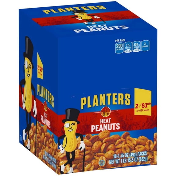 (Price/case)Planters Heath Peanut Tubes 1.75 Ounces - 18 Per Pack - 6 Packs Per Case