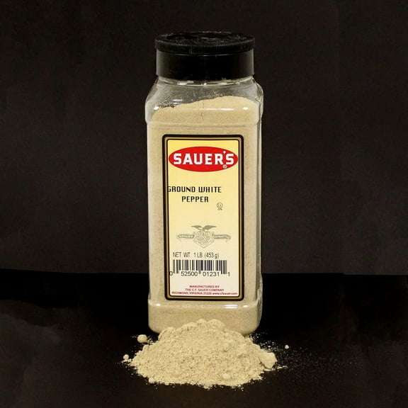 (Price/case)Sauer Ground White Pepper 1 Pound Bottle - 6 Per Case