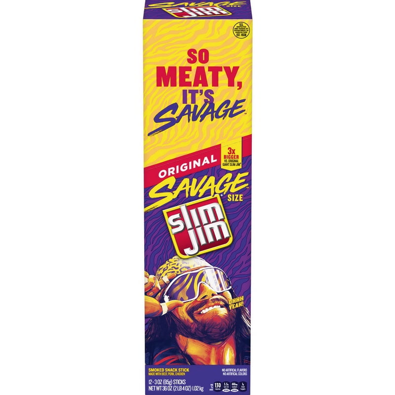 (Price/case)Slim Jim 2620014477 Meat Sticks Savage Original 6-12-3 Ounce