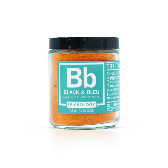 Spiceology Black & Bleu Cajun Seasoning Gourmet Blend with Real Bleu Cheese & Blackening Spices for Chicken, Steak, Burgers, Seafood & More 4.3 oz