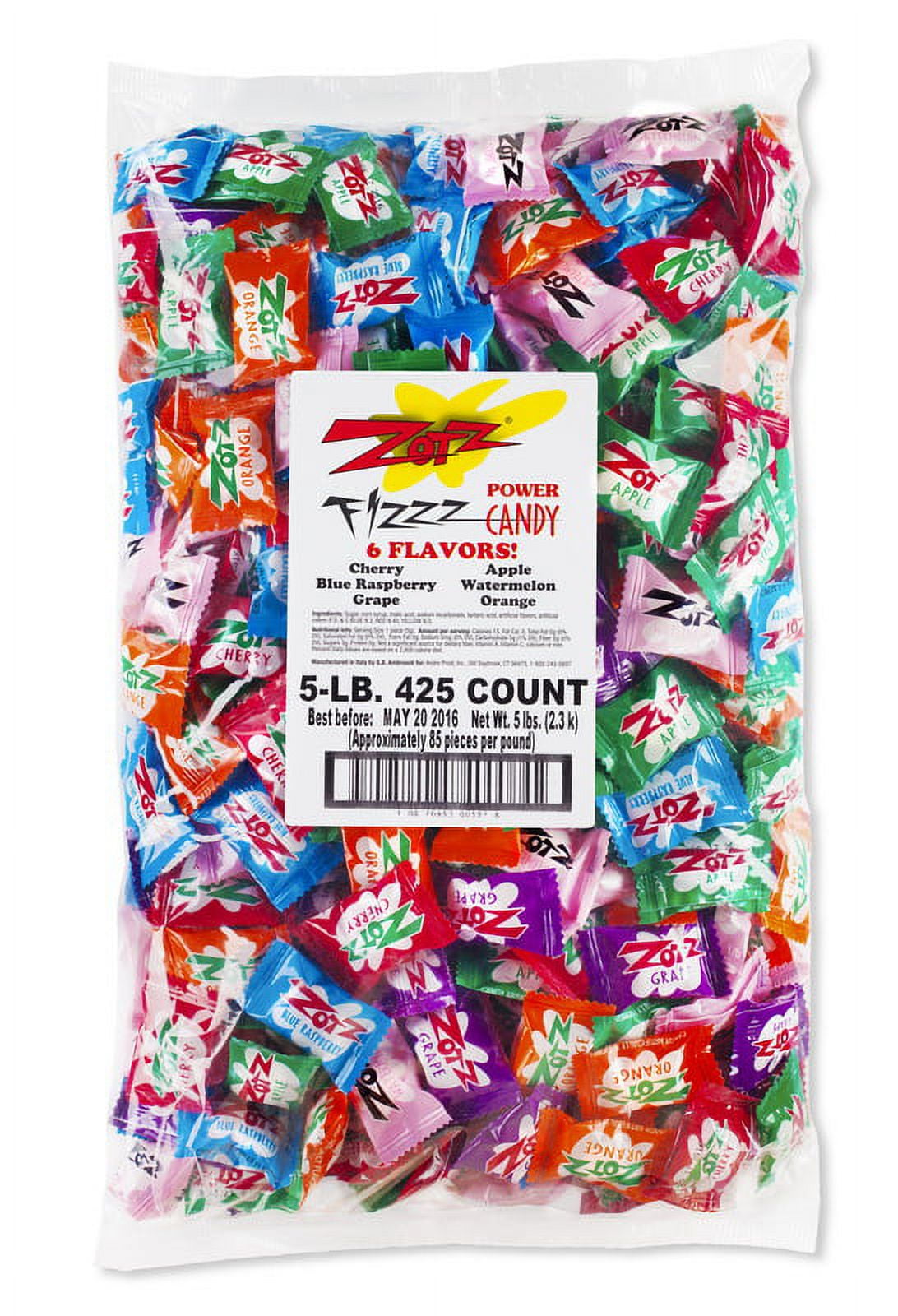 Zot's Fizz Power Candy Assorted - 425ct/80oz : Target