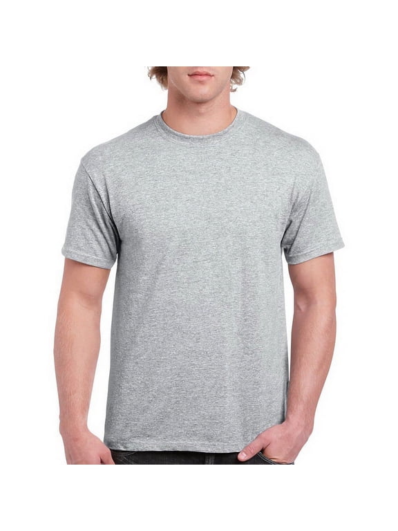 (Price/each)Blank and Custom Gildan 5000 Heavy Cotton T-Shirt 100% 5.3 oz.-Sport Grey-L