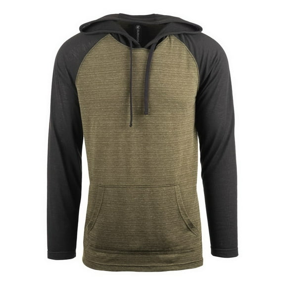 (Price/each)Burnside 8127 Striped Sleeve Raglan Jersey Hoodie-Army/Black-XXL