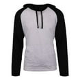 thumbnail image 1 of (Price/each)Burnside 8127 Striped Sleeve Raglan Jersey Hoodie-White/Black-M, 1 of 3