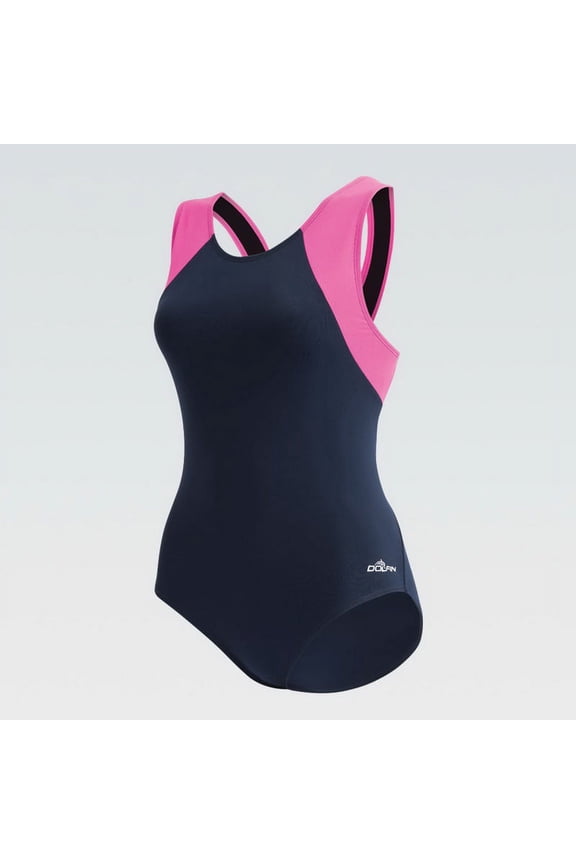 (Price/each)Dolfin 60546 Moderate Lap Suit-Navy/Bright Pink-6