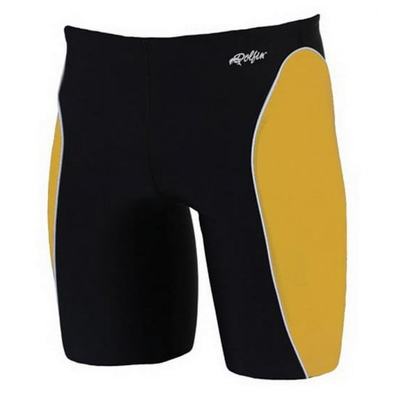 (Price/each)Dolfin 8610L - Men's Team Panel Jammer-Black/Gold/White-32