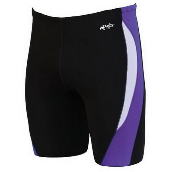 (Price/each)Dolfin 8974C - Male Jammer Color Block-Black/Purple/White-40
