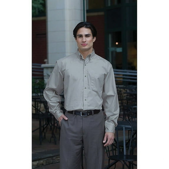 (Price/each)Jonathan Corey 622 60/40 L/S Performance Twill-Silver Grey-M