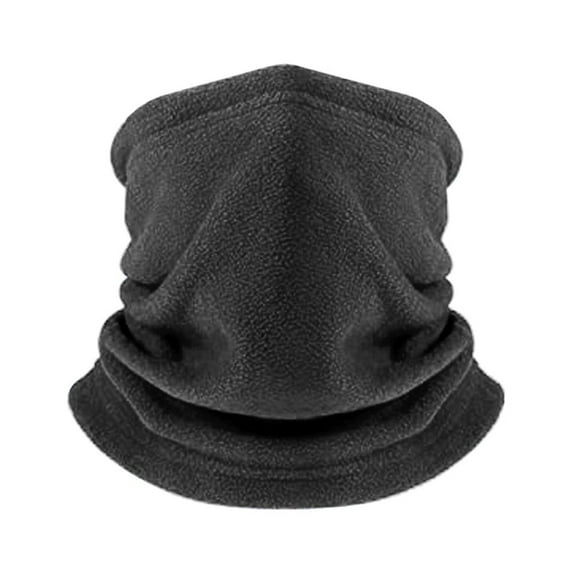 (Price/each)Muka Fleece Winter Neck Warmer Thick Thermal Neck Gaiter Windproof Cold Weather Face Mask for Men Women-Dark Grey