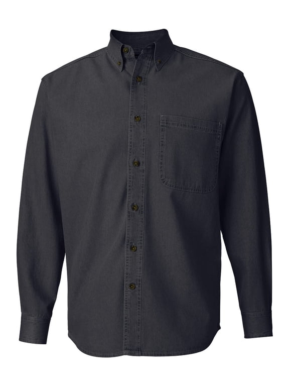 (Price/each)Sierra Pacific 3211 Mens Longsleeve Denim Shirt-Black Denim-XL
