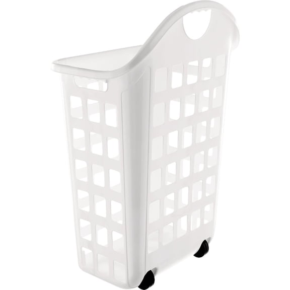 United Solutions LN0435 Rolling Hamper, 2 Bushel, White
