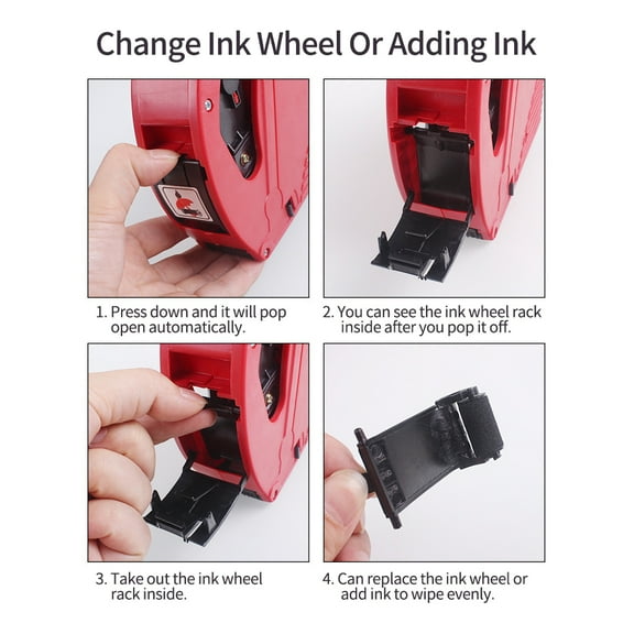 Price fixing machine,Handheld 8 Price With Label Roll Mx-5500eos Handheld 8 Roller Office Supermarket Office Supermarket Retail Labeller Label Maker Ink Roller Office Price Labeller Label Red