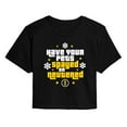 thumbnail image 1 of Price is Right - PETS SPAYED NEUTERED  - Juniors Cropped Short Sleeve Graphic T-shirt, 1 of 4
