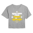 thumbnail image 1 of Price is Right - PETS SPAYED NEUTERED  - Juniors Cropped Short Sleeve Graphic T-shirt, 1 of 4