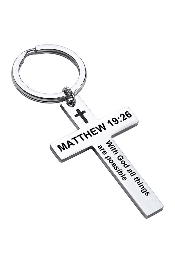 Bible Verse Keychain Christian Cross Keychain for Women, Cross Key Chain for Men Religious Scripture