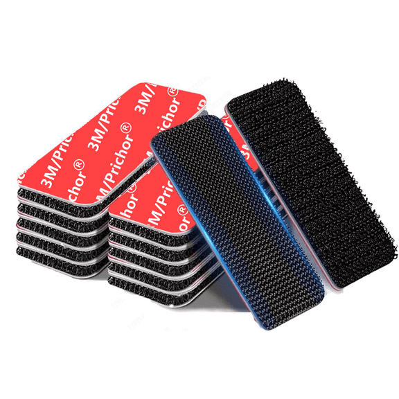 Prichor Heavy Duty Hook and Loop Strips with Super Adhesive, Heat-Resistant and Waterproof, Car Outdoor Indoor Use, 1.2 x 3.2 in, 10 Pcs