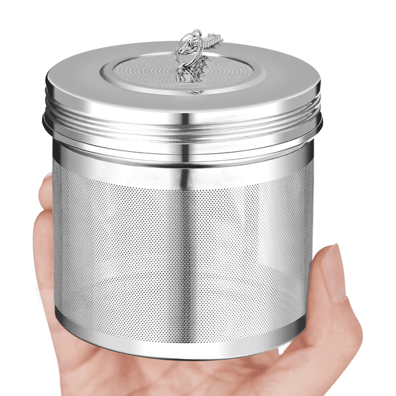 Prichor Large Tea Ball Infuser for Loose Leaf Tea & Spice Ball for Cooking Soup, 304 Stainless Steel, Threaded Lid, Chain Hook, Extra Fine Mesh Tea Strainer Ball for Herb, Iced Tea