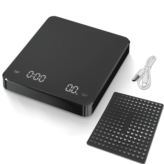 Prichor Mini Coffee Scale with Timer, USBC Rechargeable Espresso Scale, 2kg/0.1g Accurate Scale for Espresso and PourOver Coffee, Portable Digital Kitchen Scale with Auto Timer (Black)