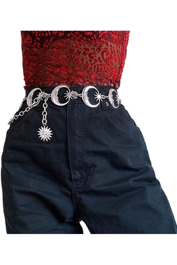 Moon Star Metal Waist Chain Sun Pendant Belly Belt Body Chains Jewelry Accessories for Women and Girls