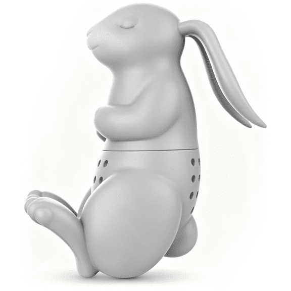 Prichor Rabbit Reusable Silicone Tea Infuser  Gray  Fun Gift for Tea Lovers  Clever Kitchen Gadget